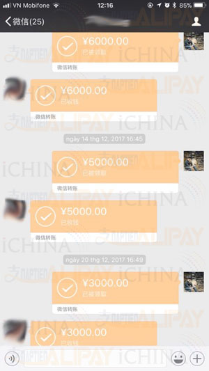 Thanh toán hộ wechat